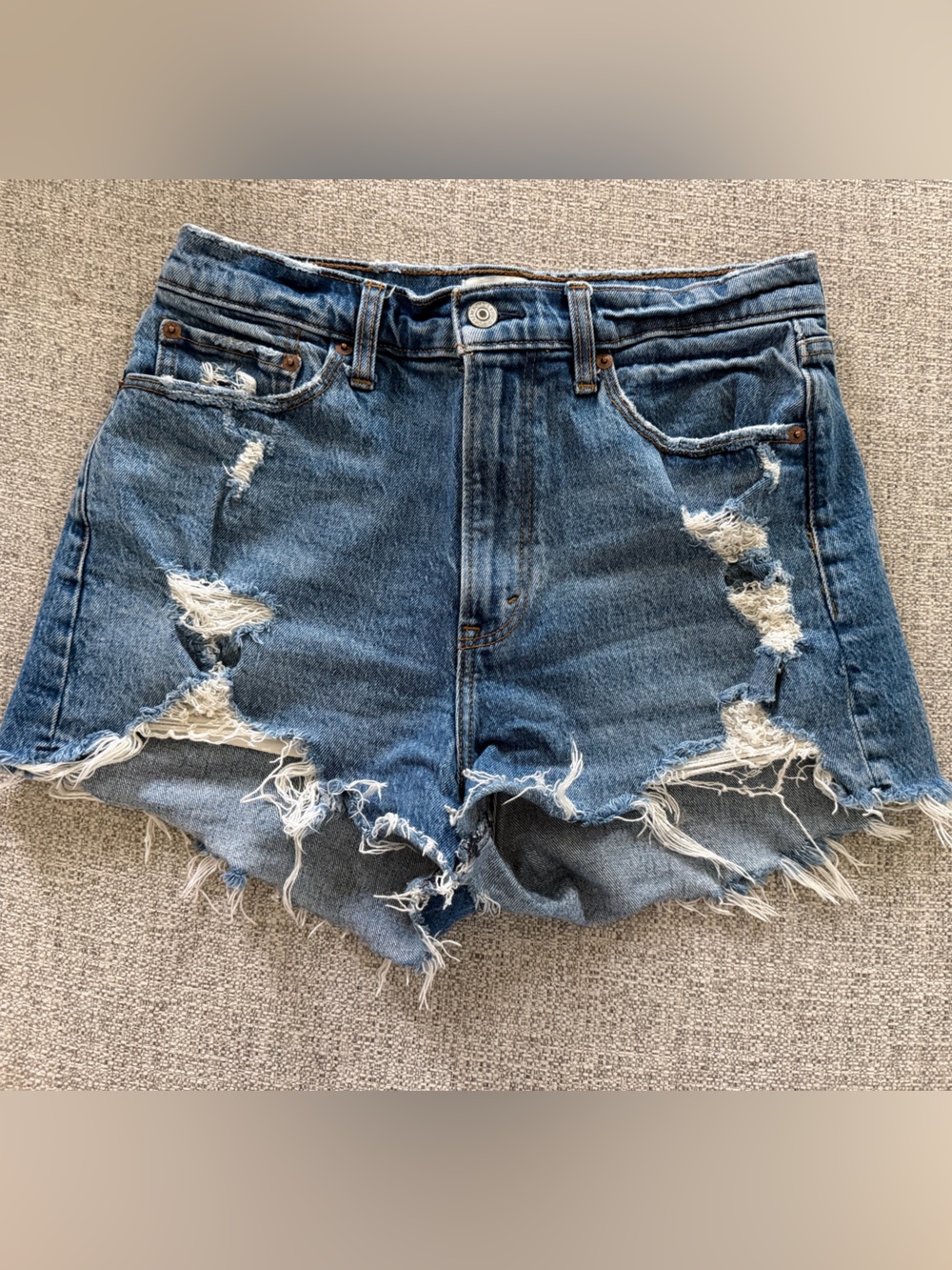 Abercrombie & Fitch Curve Love Mom Jean Shorts High Rise